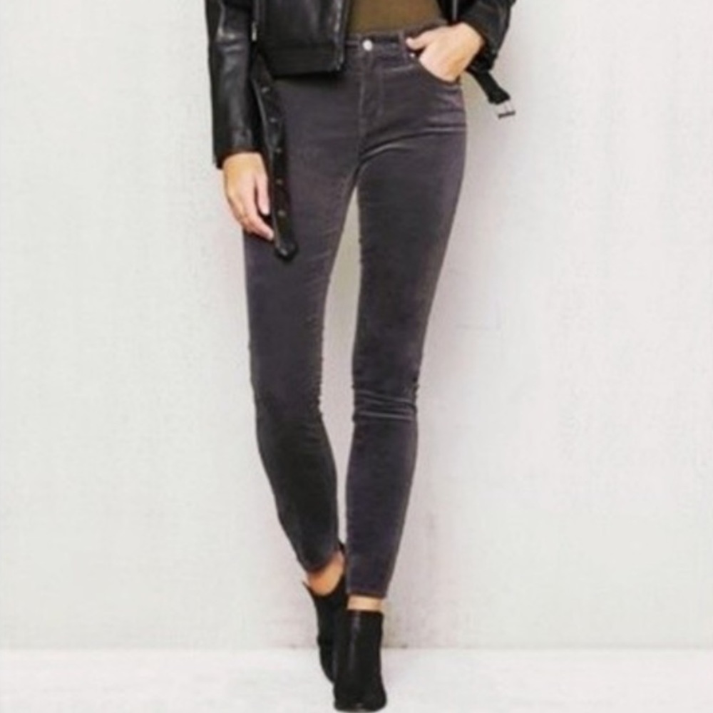 Pacsun NWT Size 23 Mid Rise Skinniest Velveteen/ Velour Gray Jeans - Picture 1 of 9